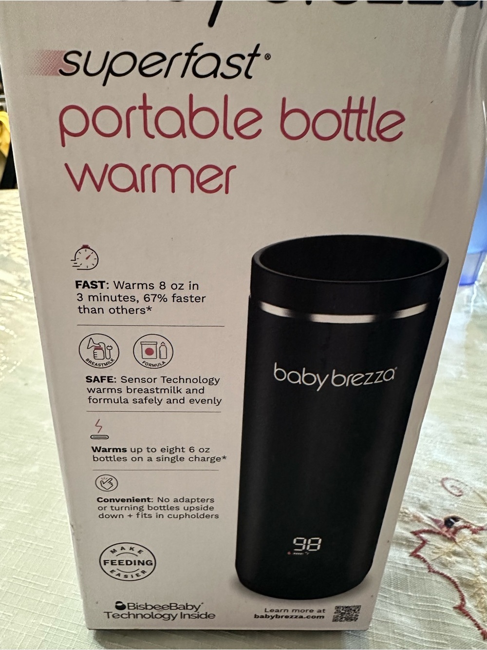 Baby Brezza Superfast Portable Bottle Warmer – Black